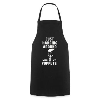 Puppetry Puppeteer Puppet Puppets - Cooking Apron - black - Front - AI Model Male 185 dark (185cm)