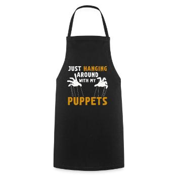 Puppetry Puppeteer Puppet Puppets - Cooking Apron - black - Front - AI Model Male 185 dark (185cm)