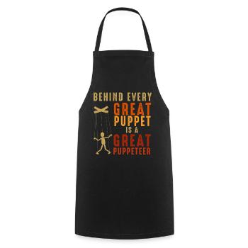 Puppetry Puppeteer Puppet Puppets - Cooking Apron - black - Front - AI Model Male 185 dark (185cm)
