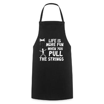 Puppetry Puppeteer Puppet Puppets - Cooking Apron - black - Front - AI Model Male 185 dark (185cm)