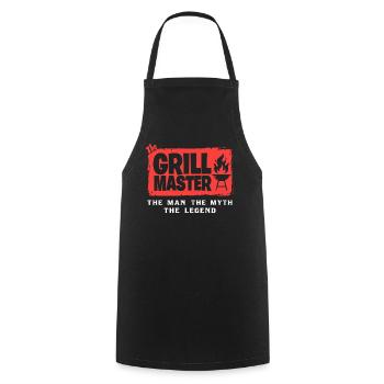 The Grillmaster BBQ Grilling Cult Saying - Cooking Apron - black - Front - AI Model Male 185 dark (185cm)