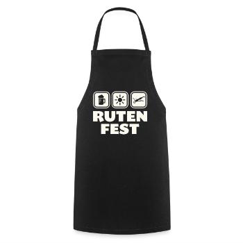Rutenfest Ravensburg Wappen Symbole - Kochschürze - Schwarz - Vorne - AI Model Male 185 dark (185cm)