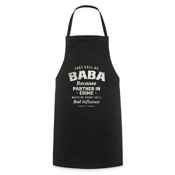 05 partner baba - Cooking Apron - black - Front - AI Model Male 185 dark (185cm)