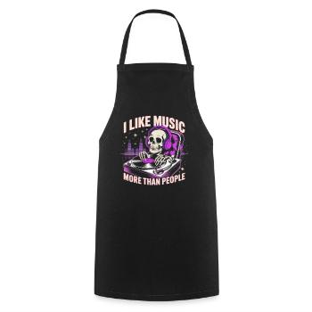 I Like Music More Than People Skeleton - Cooking Apron - black - Front - AI Model Male 185 dark (185cm)