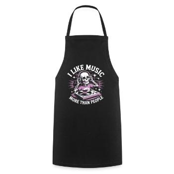 I Like Music More Than People Skeleton - Cooking Apron - black - Front - AI Model Male 185 dark (185cm)