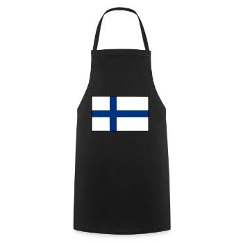 Finnish flag - Cooking Apron - black - Front - AI Model Male 185 dark (185cm)