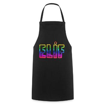 Elif RS Arc-en-ciel - Tablier de cuisine - noir - Devant - AI Model Male 185 dark (185cm)