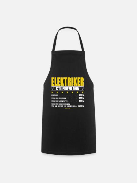 Elektriker Stundenlohn Elektromeister Elektroniker - Kochschürze - Schwarz