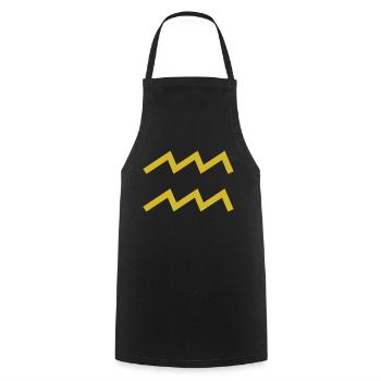 Sternzeichen Wassermann, exklusives T-Shirt Design - Kochschürze - Schwarz - Vorne - AI Model Male 185 dark (185cm)