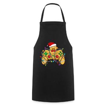 Christmas Gaming Controller Gingerbread - Kochschürze - Schwarz - Vorne - AI Model Male 185 dark (185cm)
