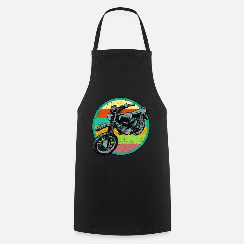 Patch de relief rétro pour cyclomoteur 3D look usé - Tablier de cuisine - noir