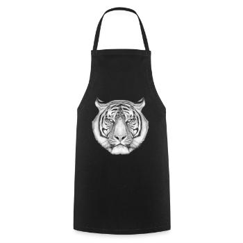 Tigre dessiné au crayon - Tablier de cuisine - noir - Devant - AI Model Male 185 dark (185cm)