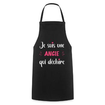 Je suis une ANGIE qui déchire - Tablier de cuisine - noir - Devant - AI Model Male 185 dark (185cm)