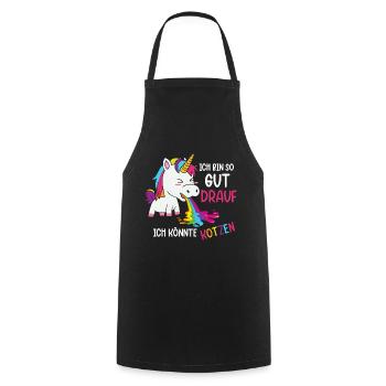 Je suis de si bonne humeur que je pourrais vomir - Tablier de cuisine - noir - Devant - AI Model Male 185 dark (185cm)