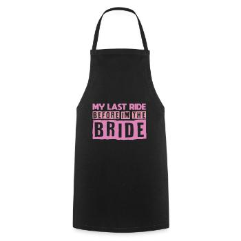 Motif de mariée pour enterrement de vie de garçon - Tablier de cuisine - noir - Devant - AI Model Male 185 dark (185cm)