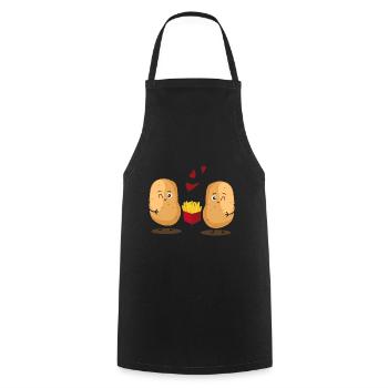 Potato transformation to fries - Cooking Apron - black - Front - AI Model Male 185 dark (185cm)