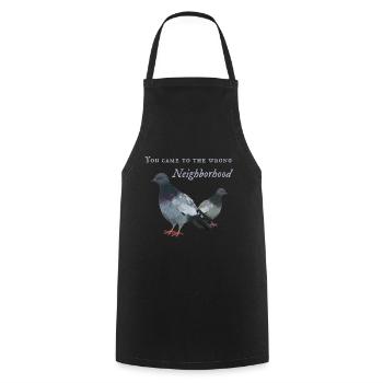 Pigeon dans le mauvais quartier - Tablier de cuisine - noir - Devant - AI Model Male 185 dark (185cm)