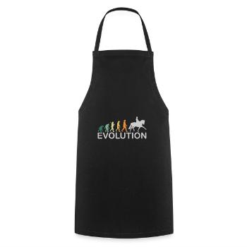 Cheval de dressage évolution cadeau rétro - Tablier de cuisine - noir - Devant - AI Model Male 185 dark (185cm)