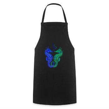 Cute seahorse couple - Cooking Apron - black - Front - AI Model Male 185 dark (185cm)