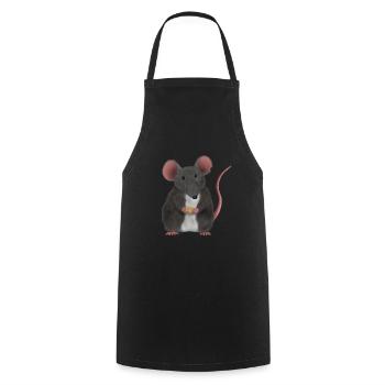 Little cute mouse or rat - Cooking Apron - black - Front - AI Model Male 185 dark (185cm)