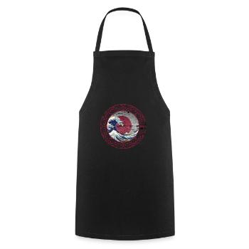 Japon Rétro Vague - Tablier de cuisine - noir - Devant - AI Model Male 185 dark (185cm)