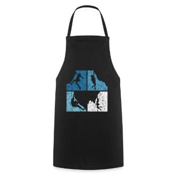 Alpinisme rétro escalade cadeau de montagne de bloc - Tablier de cuisine - noir - Devant - AI Model Male 185 dark (185cm)