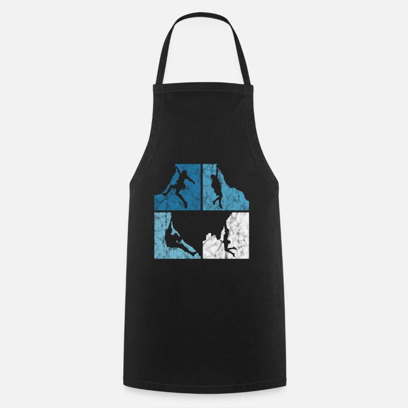 Bergsteigen Retro Klettern Bouldern Berg Geschenk - Kochschürze - Schwarz