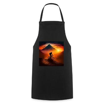 Riders de descente dans les graphiques PC Sunset - Tablier de cuisine - noir - Devant - AI Model Male 185 dark (185cm)