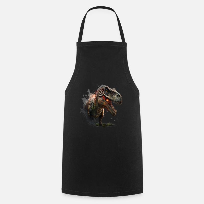 A real Dino King: The T-Rex in action - Cooking Apron - black