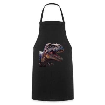 Véritable expérience de dinosaure : le T-Rex - Tablier de cuisine - noir - Devant - AI Model Male 185 dark (185cm)