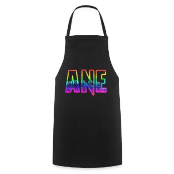 Ane RS Arc-en-ciel - Tablier de cuisine - noir - Devant - AI Model Male 185 dark (185cm)