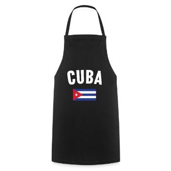 Drapeau de Cuba - Tablier de cuisine - noir - Devant - AI Model Male 185 dark (185cm)