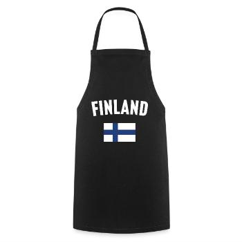 Drapeau de la Finlande - Tablier de cuisine - noir - Devant - AI Model Male 185 dark (185cm)