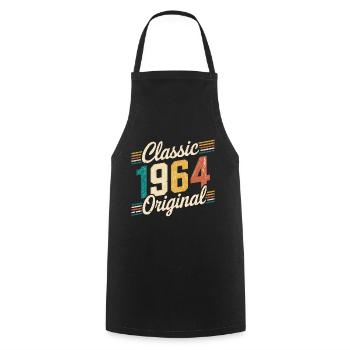 Classique 1964 Original - 61e anniversaire - Tablier de cuisine - noir - Devant - AI Model Male 185 dark (185cm)