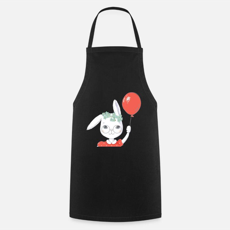 Cute easter bunny balloon gift - Cooking Apron - black