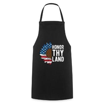 Honor Thy Land 4th of July Patriotic Fourth of - Cooking Apron - black - Front - AI Model Male 185 dark (185cm)