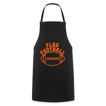 FLAG FOOTBALL – Pour les vrais fans de flag football - Tablier de cuisine - noir - Devant - AI Model Male 185 dark (185cm)