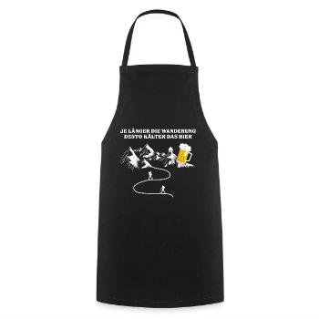Je länger die Wanderung desto kälter das Bier - Kochschürze - Schwarz - Vorne - AI Model Male 185 dark (185cm)