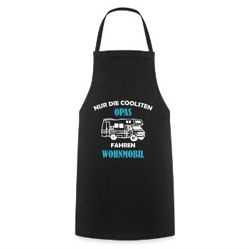 Only the coolest grandpas drive motorhomes - Cooking Apron - black - Front - AI Model Male 185 dark (185cm)