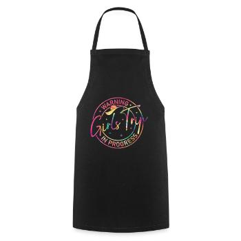 Attention Girls Trip en cours - Tablier de cuisine - noir - Devant - AI Model Male 185 dark (185cm)