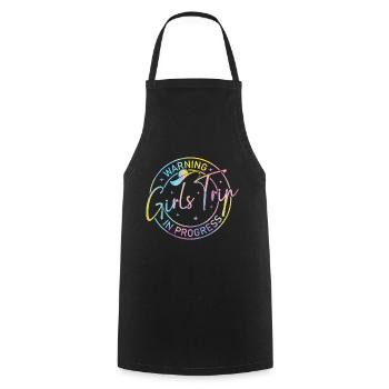 Attention Girls Trip en cours - Tablier de cuisine - noir - Devant - AI Model Male 185 dark (185cm)