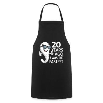 Il y a 20 ans, j’étais le plus rapide - Lustiger Spruch - Tablier de cuisine - noir - Devant - AI Model Male 185 dark (185cm)