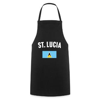 St Lucia Flag - Cooking Apron - black - Front - AI Model Male 185 dark (185cm)