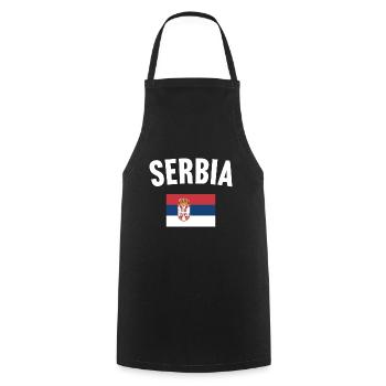 Serbia Flag - Cooking Apron - black - Front - AI Model Male 185 dark (185cm)