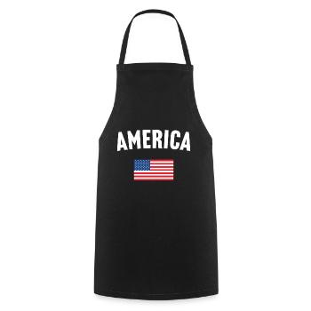 Amerika Flagge - Kochschürze - Schwarz - Vorne - AI Model Male 185 dark (185cm)
