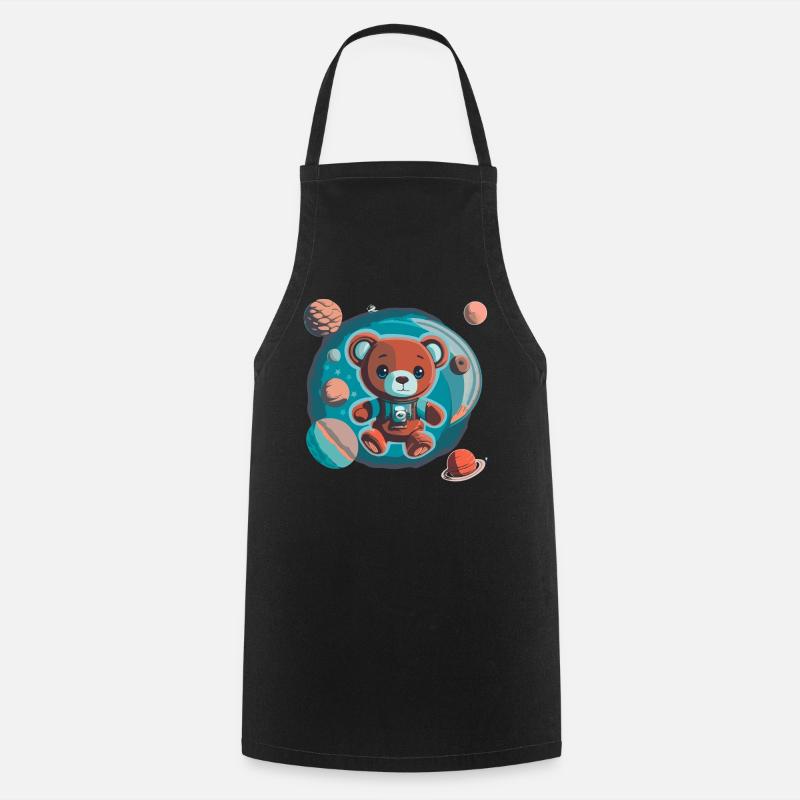 Ours en peluche explorateur de l’espace - Tablier de cuisine - noir