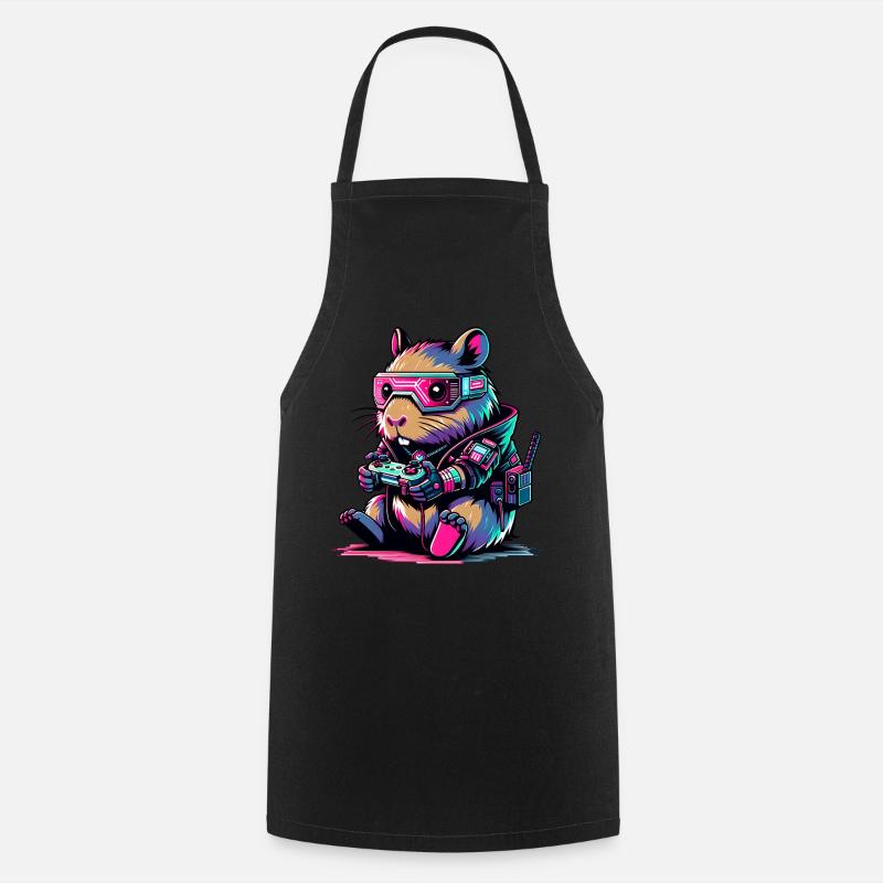 Capybara Jeux Vidéo Gamer Capybara - Cooking Apron - black