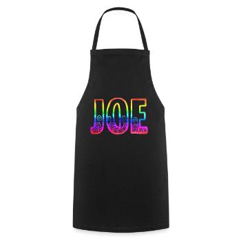 joe rs regenbogen - Kochschürze - Schwarz - Vorne - AI Model Male 185 dark (185cm)