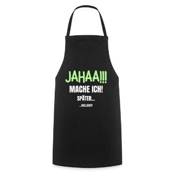 Yes I'll do my homework later maybe funny - Cooking Apron - black - Front - AI Model Male 185 dark (185cm)