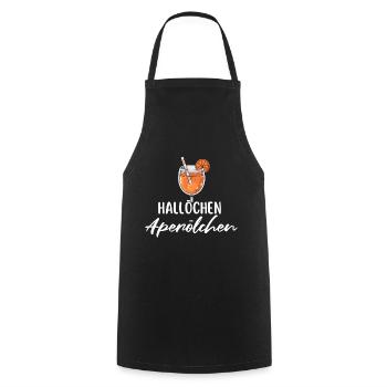 Hallöchen Aperölchen Geburtstag Party Karneval JGA - Cooking Apron - black - Front - AI Model Male 185 dark (185cm)